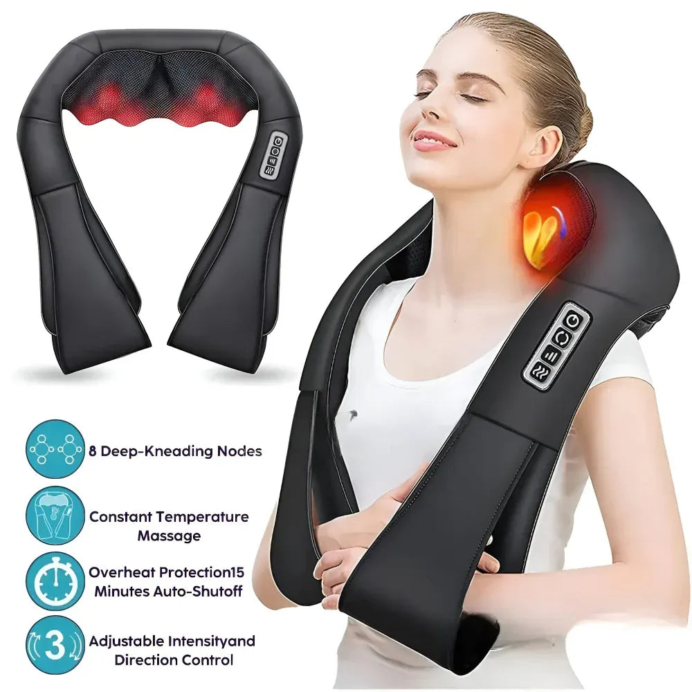 Shiatsu Electric Neck Massager for Home and Car Use