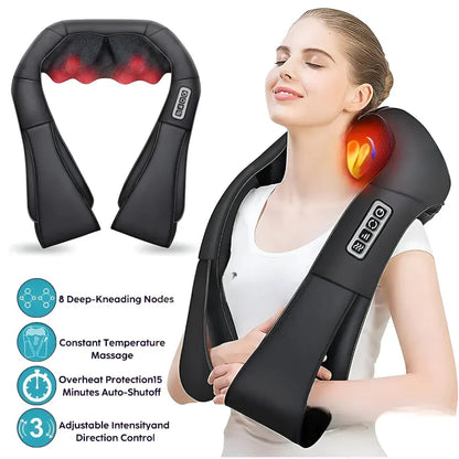Shiatsu Electric Neck Massager for Home and Car Use