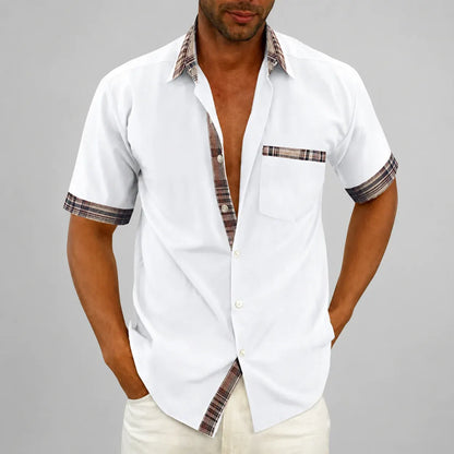 Short Sleeve Button-Front Casual Summer Shirt for Men