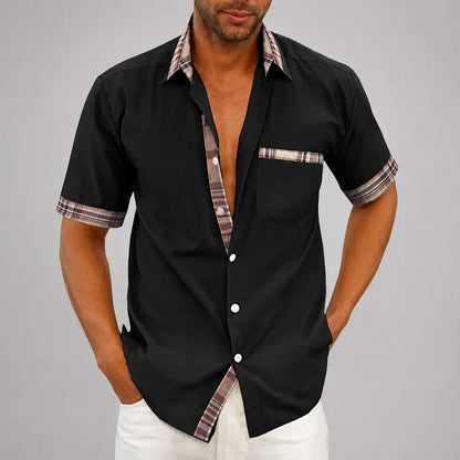 Short Sleeve Button-Front Casual Summer Shirt for Men