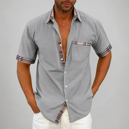 Short Sleeve Button-Front Casual Summer Shirt for Men
