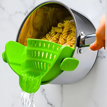 Silicone Clip-On Pot Strainer for Pasta and Colander Draining