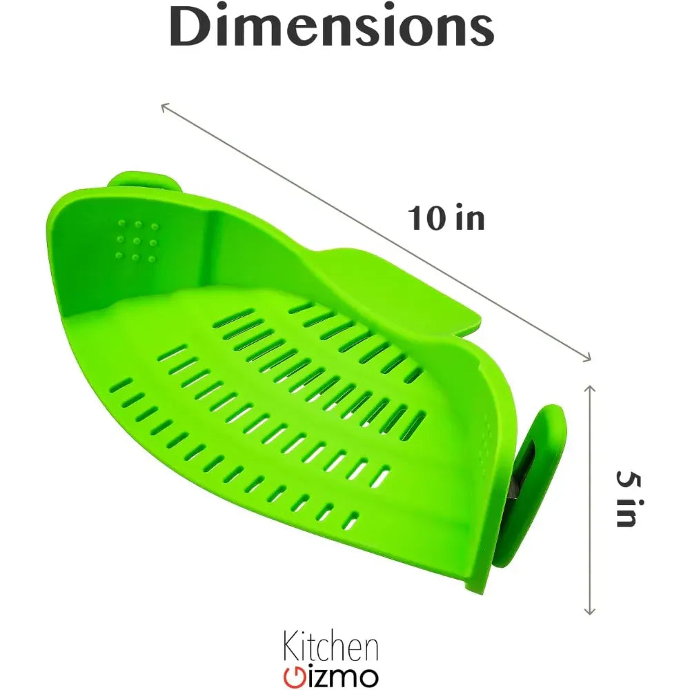 Silicone Clip-On Pot Strainer for Pasta and Colander Draining