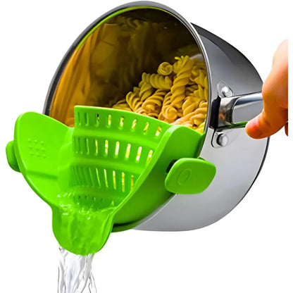 Silicone Clip-On Pot Strainer for Pasta and Colander Draining