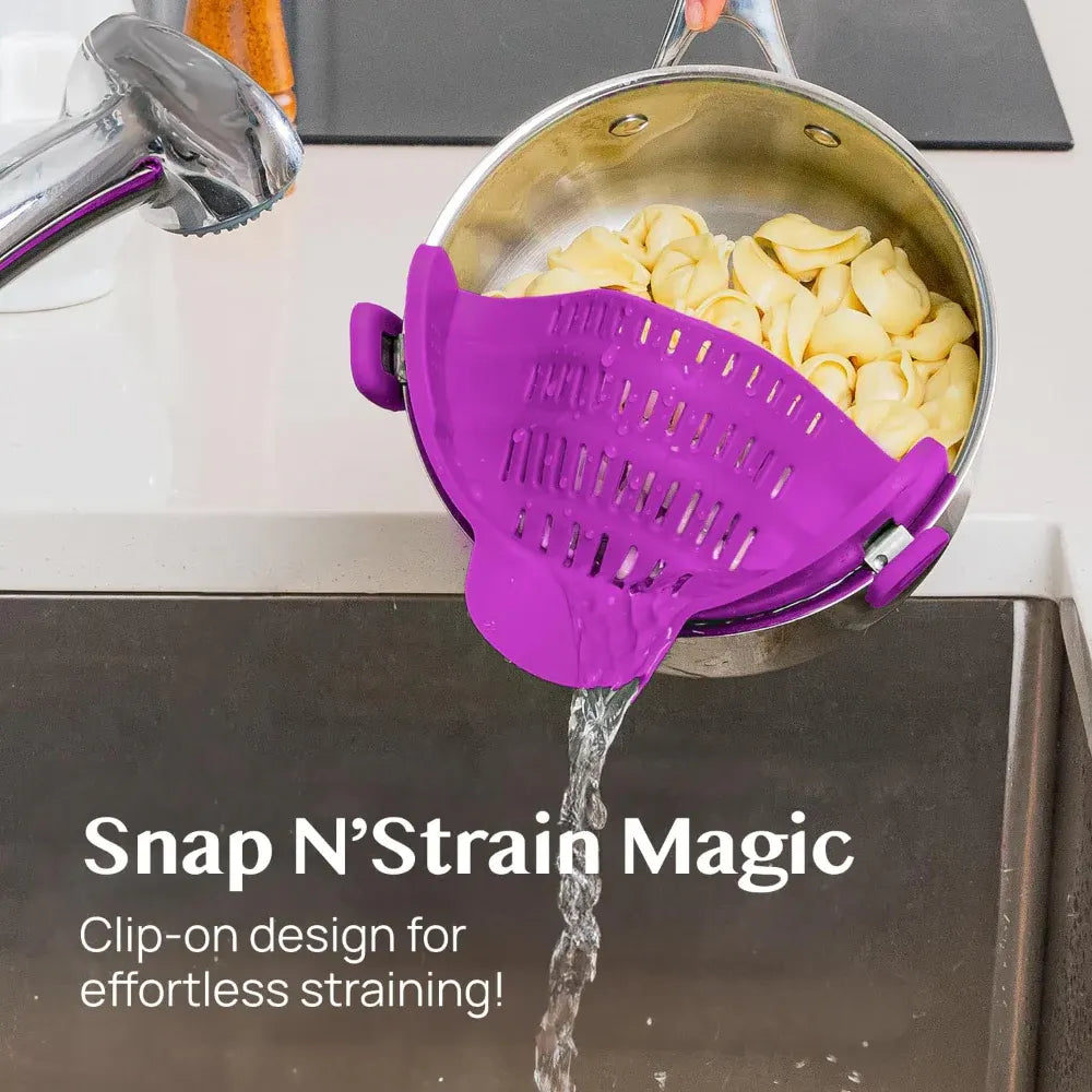 Silicone Clip-On Pot Strainer for Pasta and Colander Draining