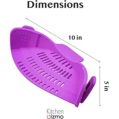 Silicone Clip-On Pot Strainer for Pasta and Colander Draining