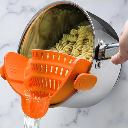 Silicone Clip-On Pot Strainer for Pasta and Colander Draining