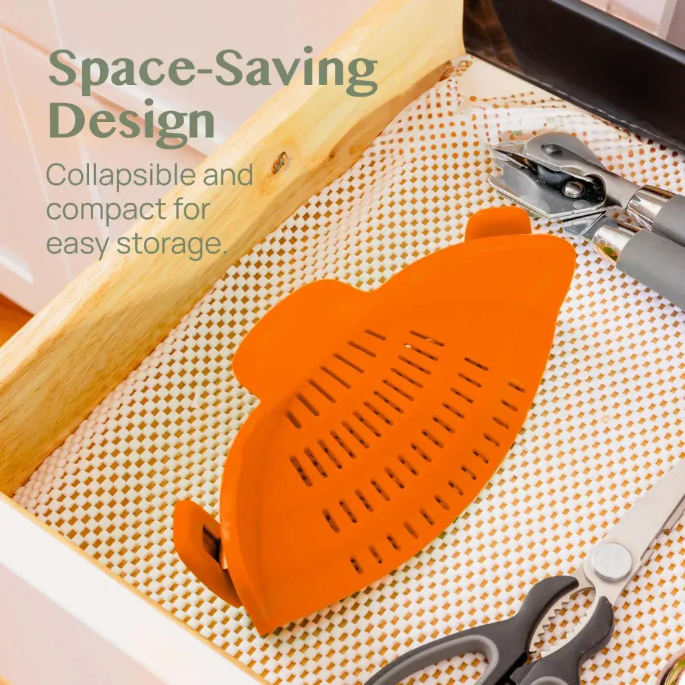 Silicone Clip-On Pot Strainer for Pasta and Colander Draining