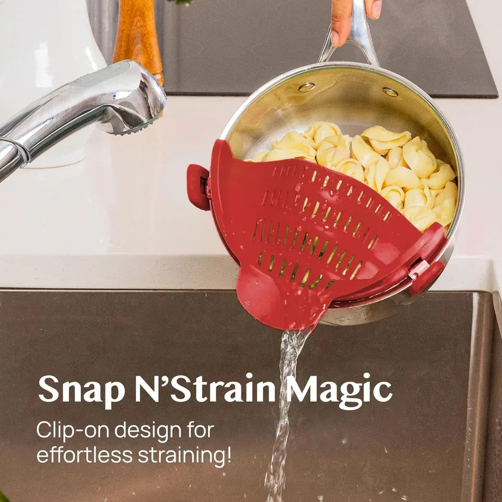 Silicone Clip-On Pot Strainer for Pasta and Colander Draining