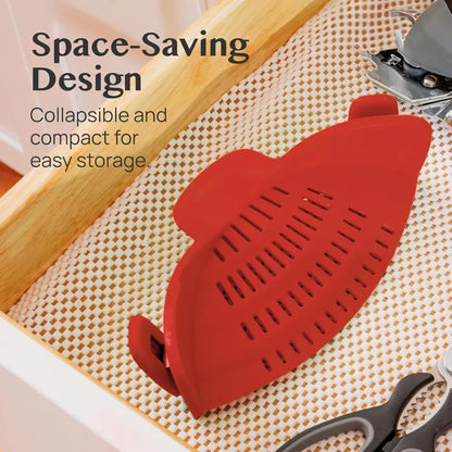 Silicone Clip-On Pot Strainer for Pasta and Colander Draining