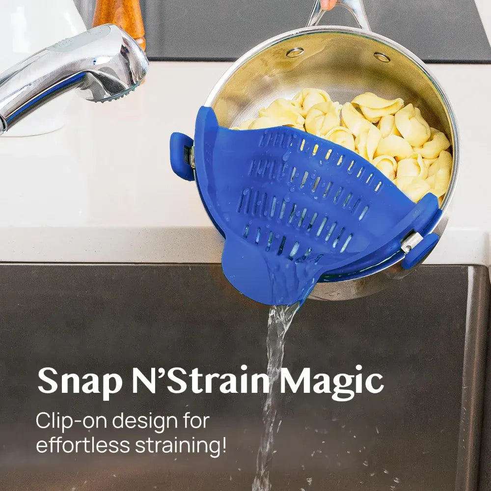 Silicone Clip-On Pot Strainer for Pasta and Colander Draining