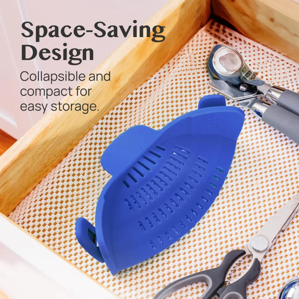 Silicone Clip-On Pot Strainer for Pasta and Colander Draining