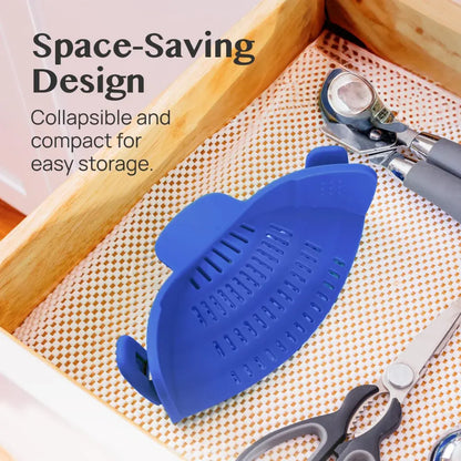 Silicone Clip-On Pot Strainer for Pasta and Colander Draining