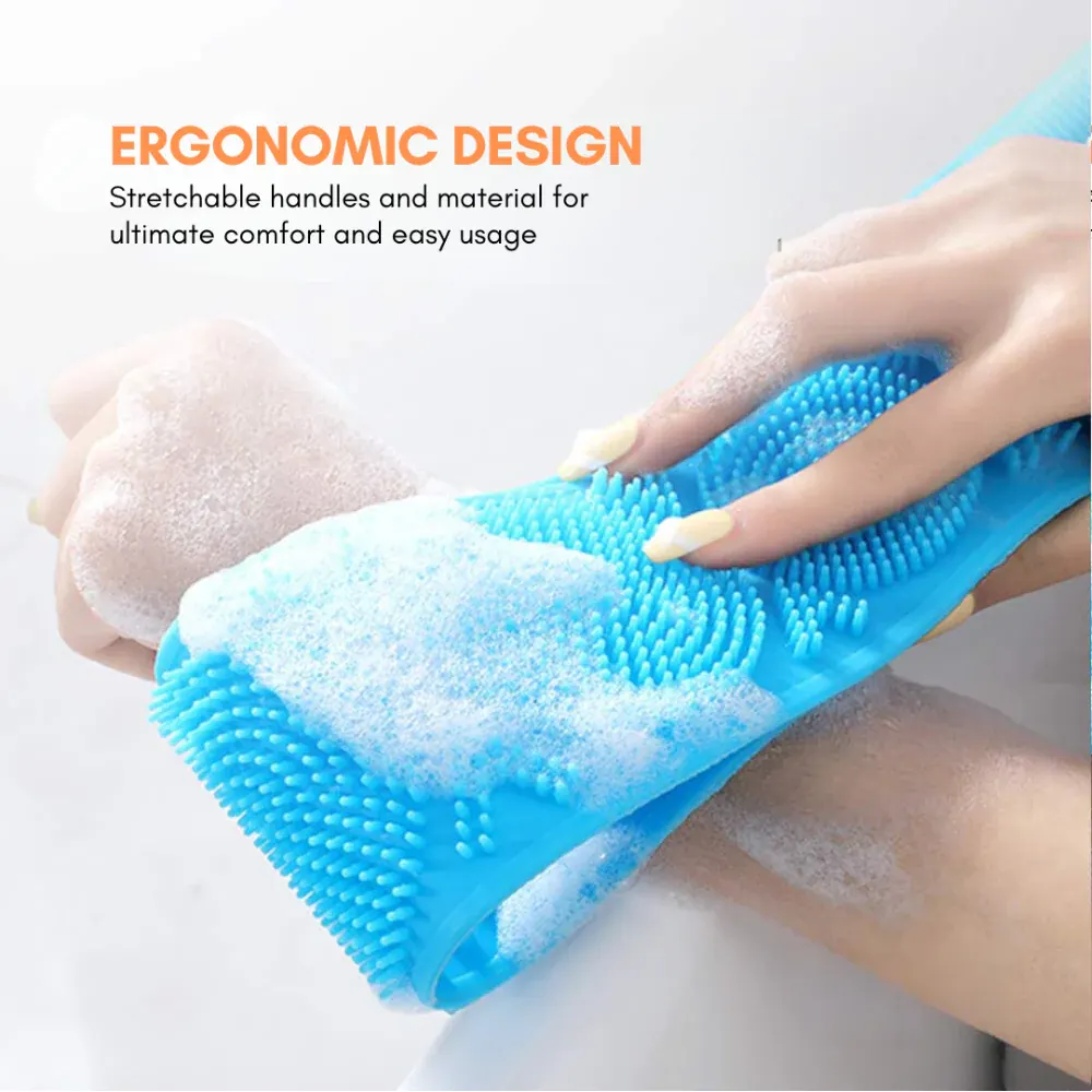 Silicone Exfoliating Body Scrubber Shower Bath Massager Brush