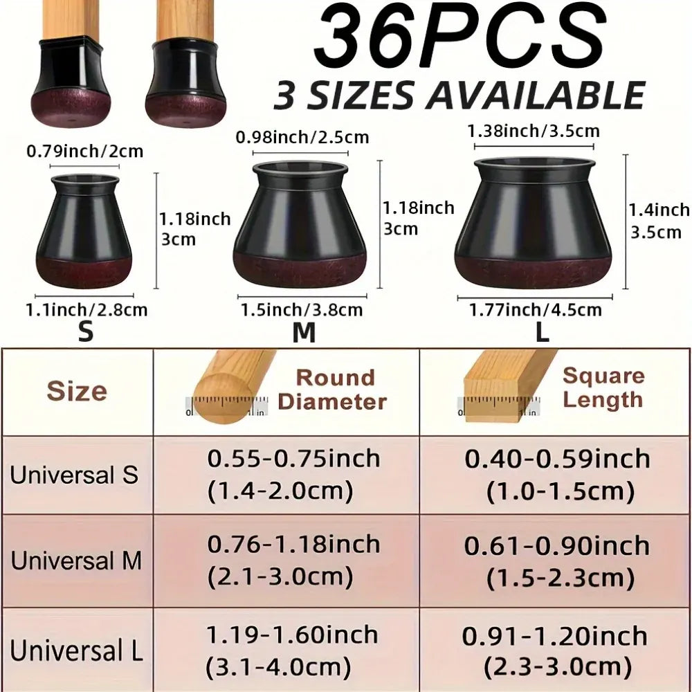 Silicone Furniture Leg Caps - Scratch-Resistant Chair Floor Protectors