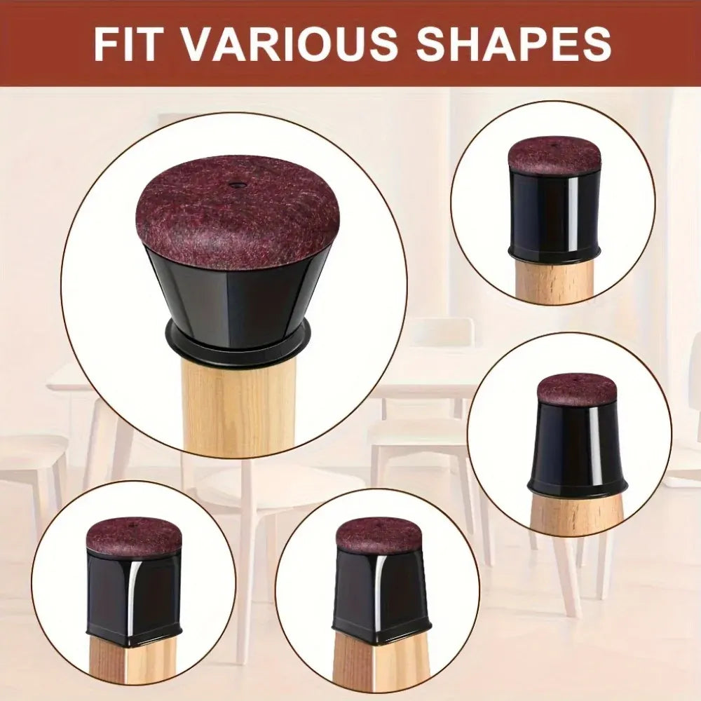 Silicone Furniture Leg Caps - Scratch-Resistant Chair Floor Protectors