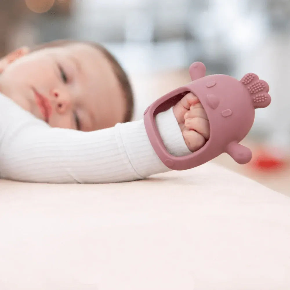 Silicone Teething Mitten Glove for Soothing Sore Baby Gums