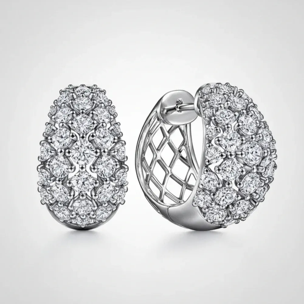 Silver Crystal Cluster Stud Earrings – Mother's Day Jewelry Gift