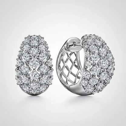 Silver Crystal Cluster Stud Earrings – Mother's Day Jewelry Gift