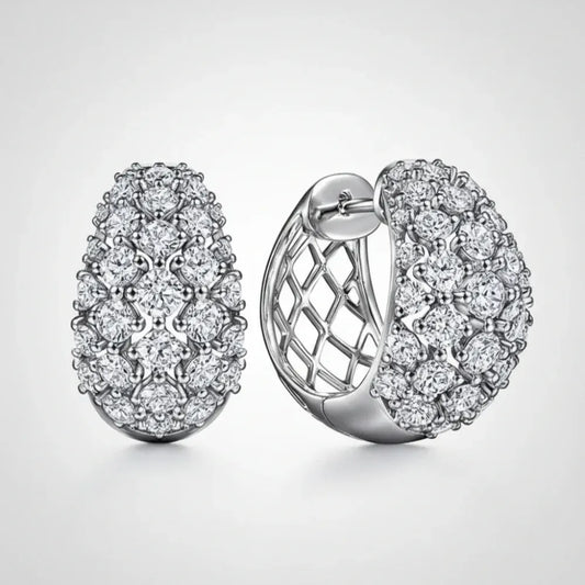 Silver Crystal Cluster Stud Earrings – Mother's Day Jewelry Gift