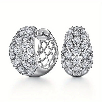 Silver Crystal Cluster Stud Earrings – Mother's Day Jewelry Gift