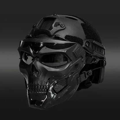 Skull Face Tactical Helmet Mask for Outdoor Halloween Costume Gear