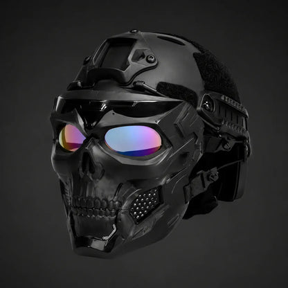 Skull Face Tactical Helmet Mask for Outdoor Halloween Costume Gear