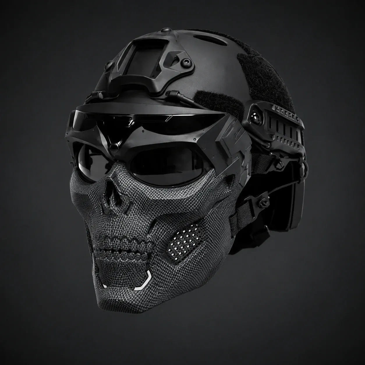 Skull Face Tactical Helmet Mask for Outdoor Halloween Costume Gear