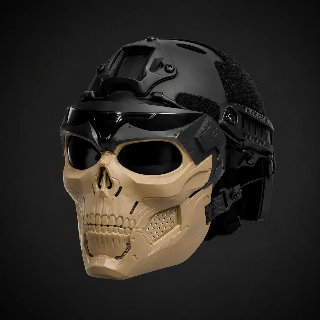 Skull Face Tactical Helmet Mask for Outdoor Halloween Costume Gear