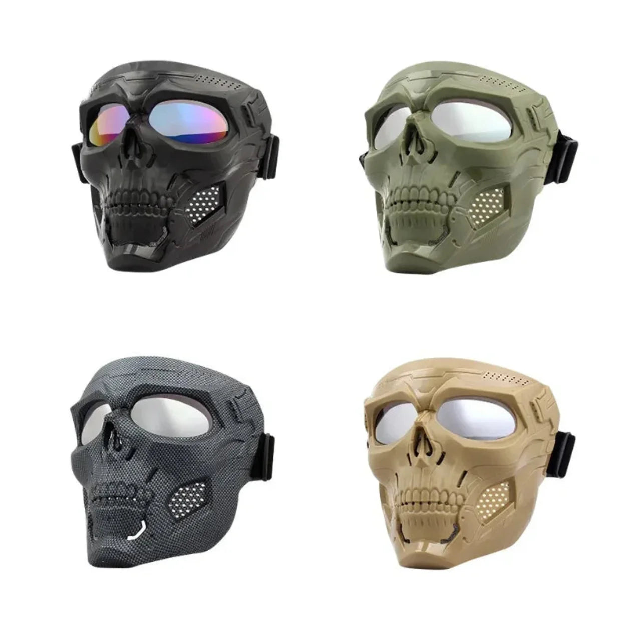 Skull Face Tactical Helmet Mask for Outdoor Halloween Costume Gear