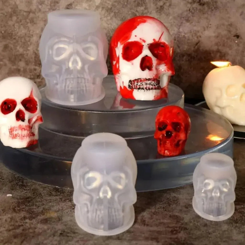 Skull-Shaped Silicone Mold for Halloween Crafts & Decor