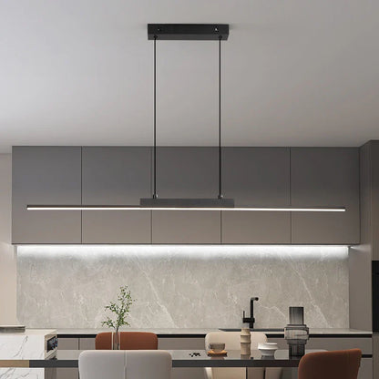 Sleek Linear LED Pendant Light – Minimalist Chandelier for Kitchen & Living Rooms