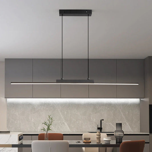 Sleek Linear LED Pendant Light – Minimalist Chandelier for Kitchen & Living Rooms
