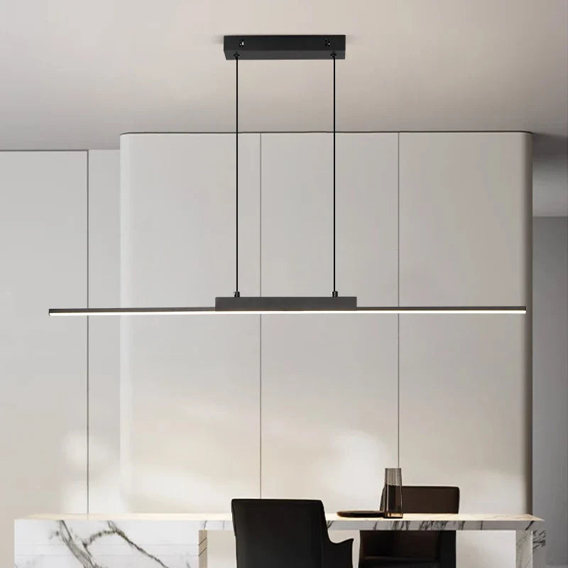 Sleek Linear LED Pendant Light – Minimalist Chandelier for Kitchen & Living Rooms