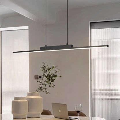 Sleek Linear LED Pendant Light – Minimalist Chandelier for Kitchen & Living Rooms