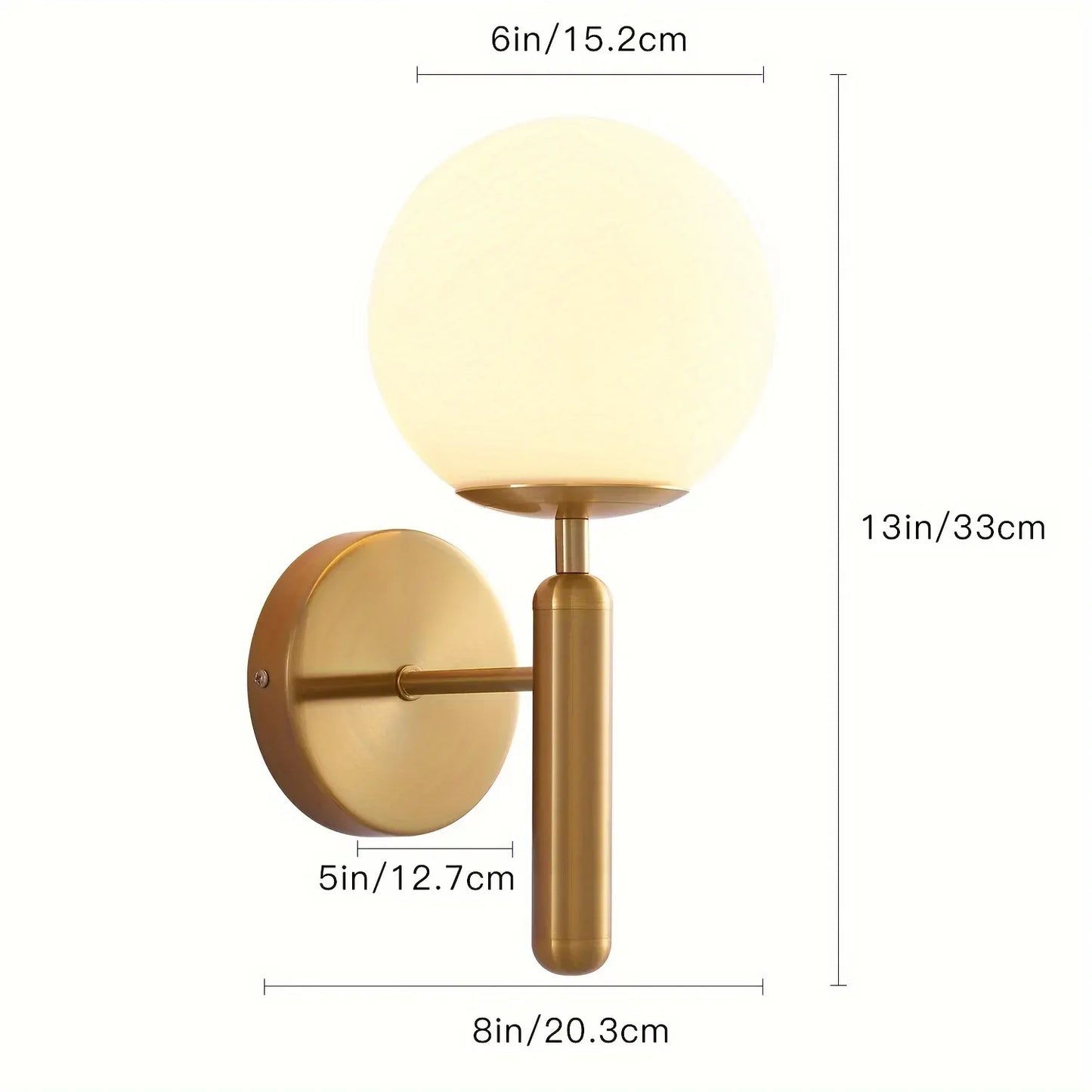 Sleek Round Glass Wall Sconce with Polished Metal Semi-Flush Mount Fixture