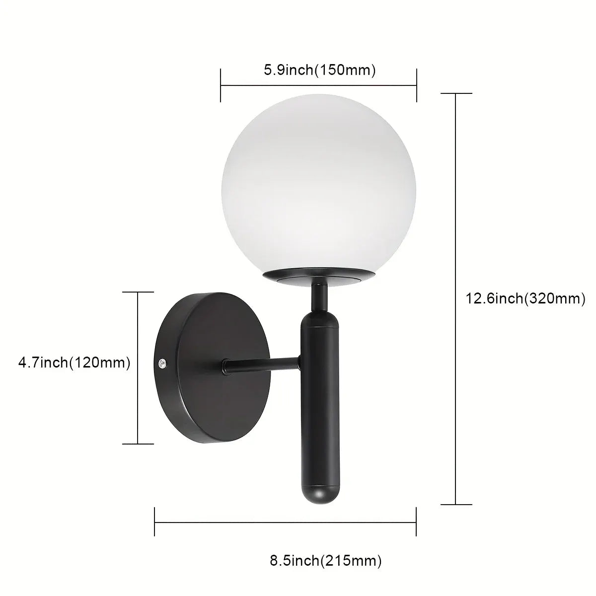 Sleek Round Glass Wall Sconce with Polished Metal Semi-Flush Mount Fixture
