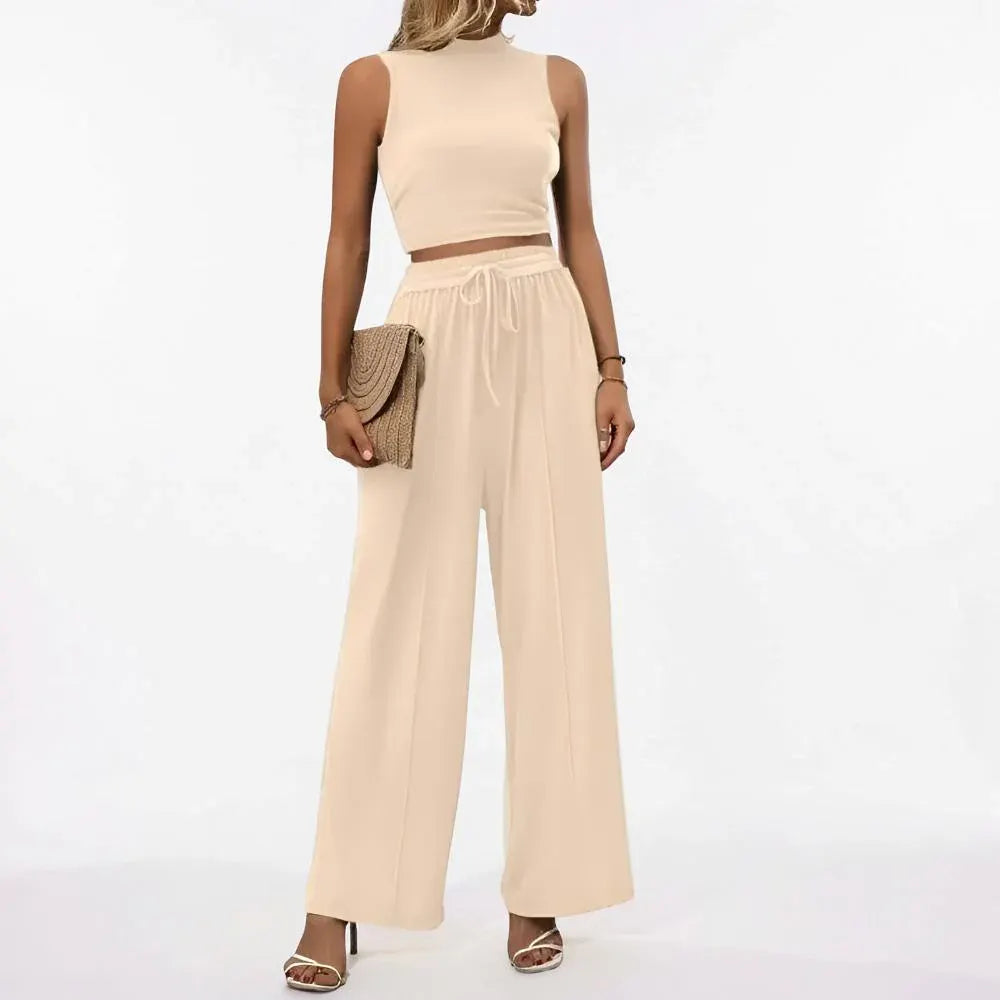 Sleeveless Wide-Leg Casual Jumpsuit for Women, Comfy Lounge Romper