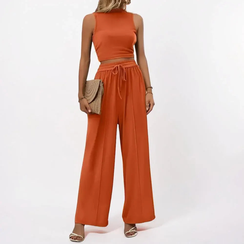 Sleeveless Wide-Leg Casual Jumpsuit for Women, Comfy Lounge Romper