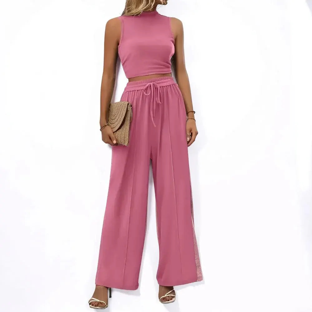 Sleeveless Wide-Leg Casual Jumpsuit for Women, Comfy Lounge Romper