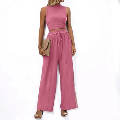 Sleeveless Wide-Leg Casual Jumpsuit for Women, Comfy Lounge Romper