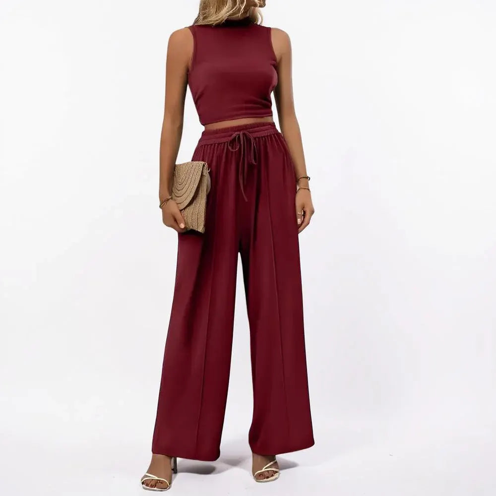 Sleeveless Wide-Leg Casual Jumpsuit for Women, Comfy Lounge Romper