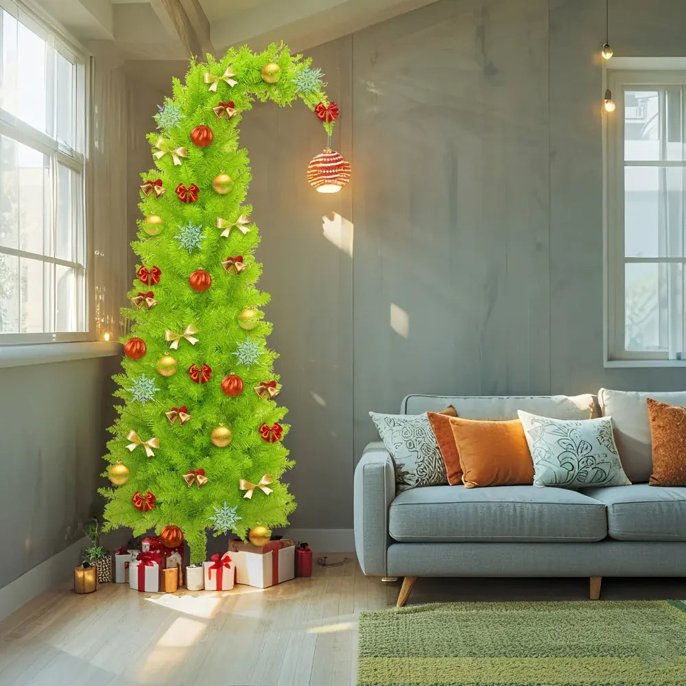 Slim Artificial Christmas Tree Seasonal Floor Home Display Decor