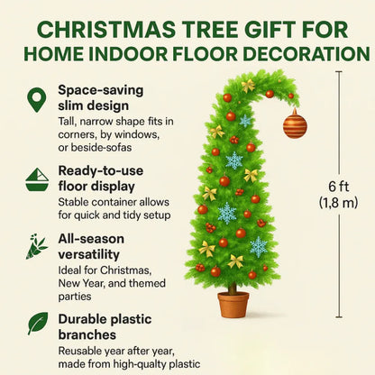 Slim Artificial Christmas Tree Seasonal Floor Home Display Decor