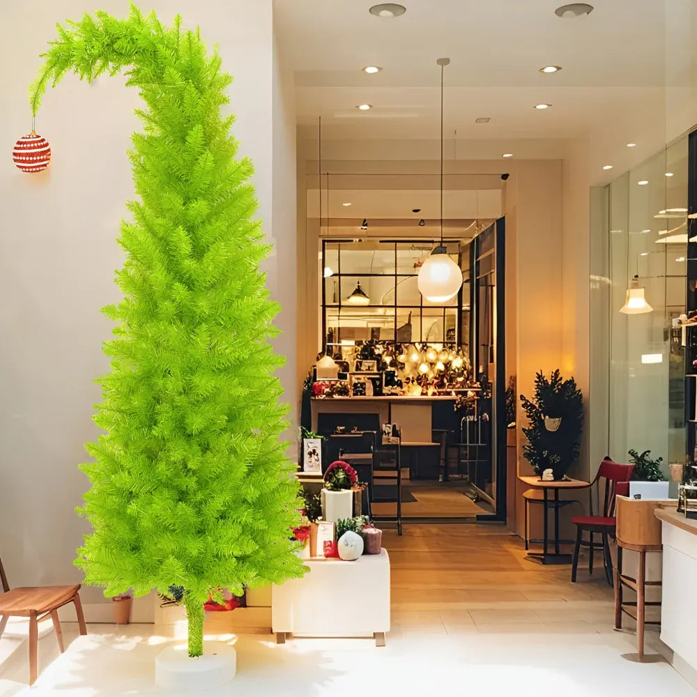 Slim Artificial Christmas Tree Seasonal Floor Home Display Decor