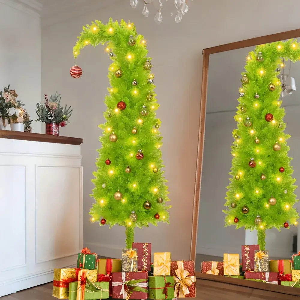Slim Artificial Christmas Tree Seasonal Floor Home Display Decor