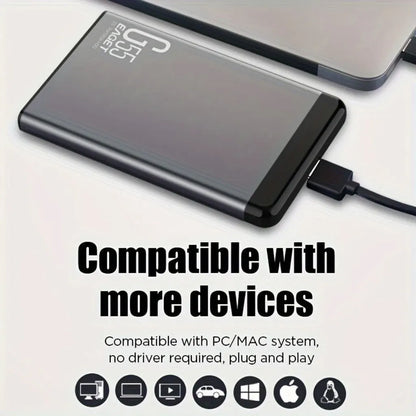 Slim Portable External SSD USB Storage Backup Drive