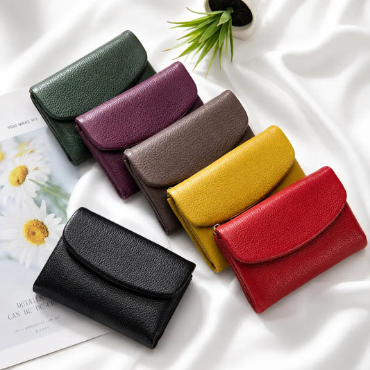 Slim RFID-Blocking Card Holder Wallet with Coin Pocket for Women