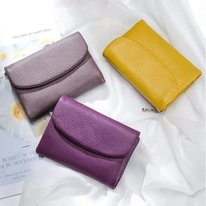 Slim RFID-Blocking Card Holder Wallet with Coin Pocket for Women