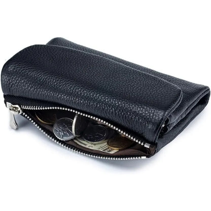 Slim RFID-Blocking Card Holder Wallet with Coin Pocket for Women